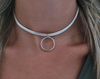 Kreis 925 Silber Day Collar Halskette, unendlich Charme Choker