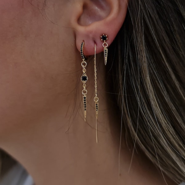 Triple Spike Earrings main image 1