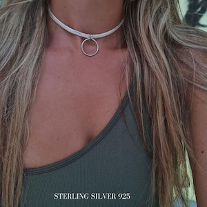 Discreet Sub Collar, Day Collar Necklace, Eternity Collar, Karma Necklace, Gold O Ring Collar Necklace