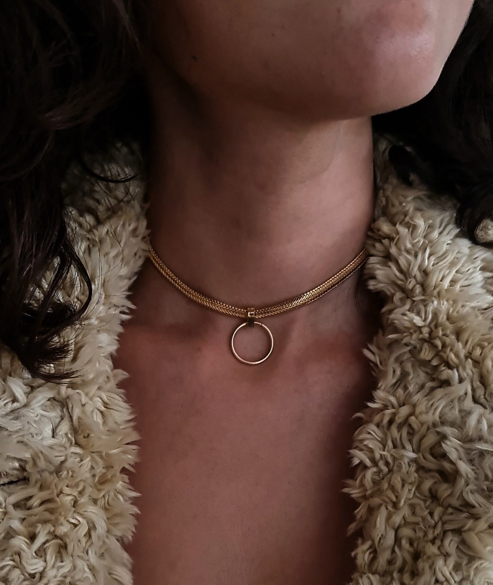 Circle Choker Necklace O Ring Choker Delicate Gold Choker Etsy