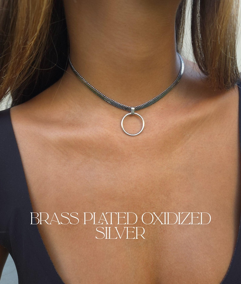 Discreet Sub Collar, Day Collar Necklace, Eternity Collar, Karma Necklace, Gold O Ring Collar Necklace