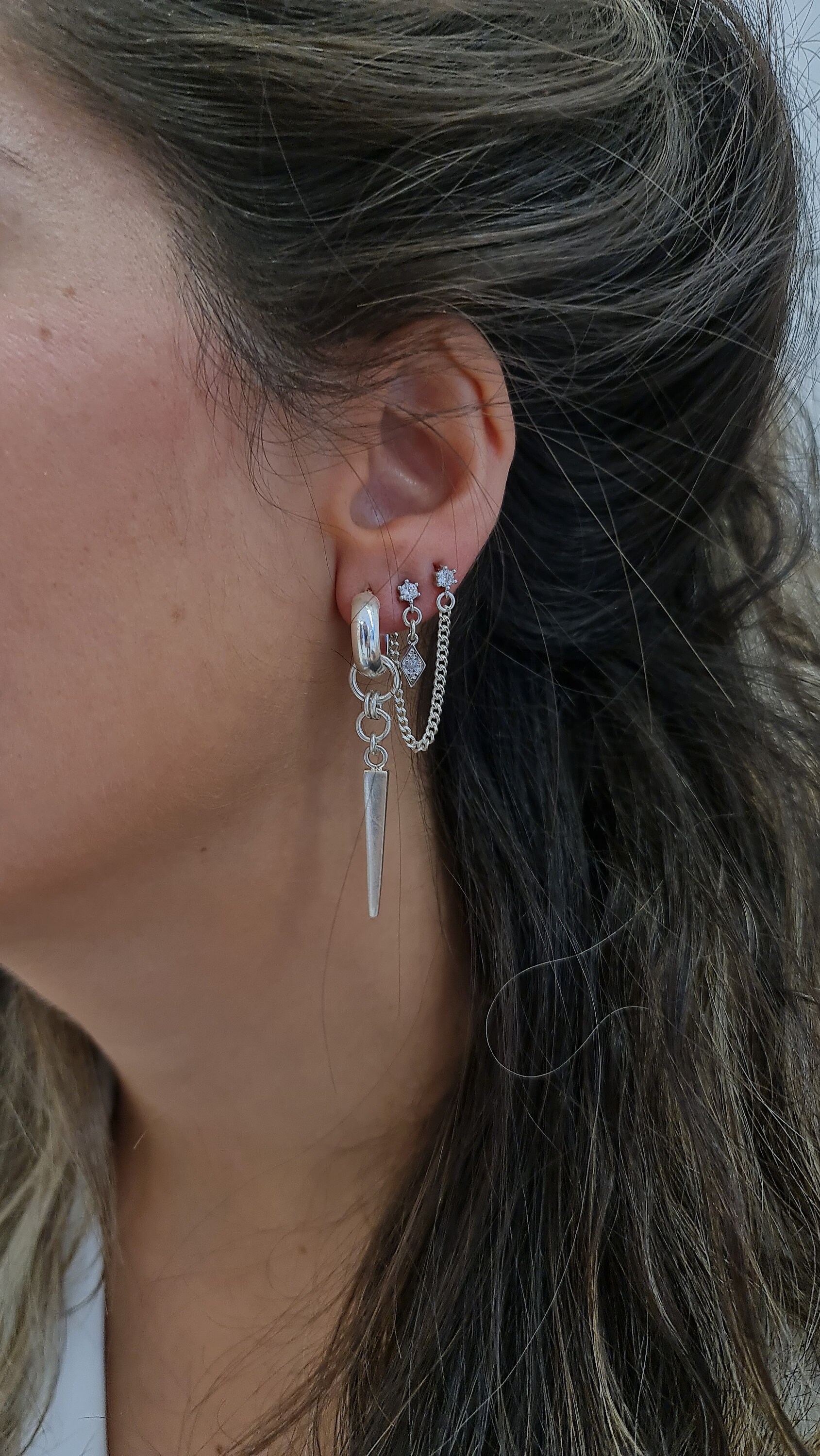 アクセサリー Preek SPIKE HOOP EARRING Spike Hoop Earrings, Spiked Ear Hoops, Punk Emo Rock Rebel