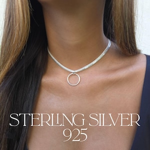 Discreet Sub Collar, Day Collar Necklace, Eternity Collar, Karma Necklace, Gold O Ring Collar Necklace