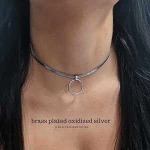 Discreet Sub Collar, Day Collar Necklace, Eternity Collar, Karma Necklace, Gold O Ring Collar Necklace