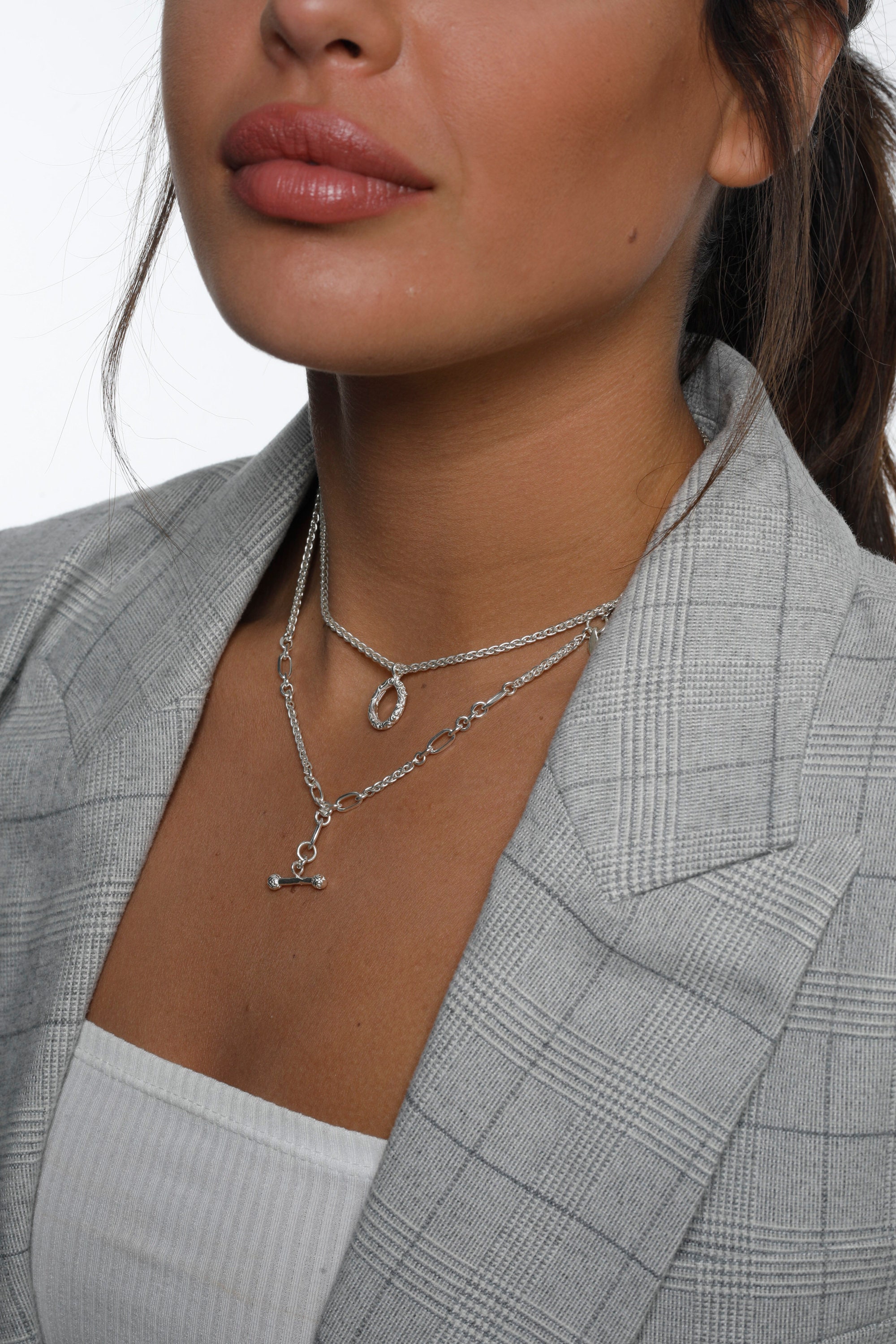 ☆Hei☆ sv925 Oring Layered necklace HE24SMNSW745XXFR Amazon.com: Inactwin Star Y2k Silver Necklace Grunge Layered