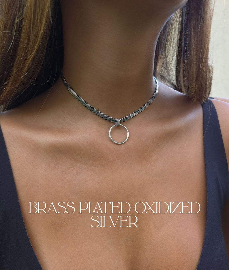 Discreet Sub Collar, Day Collar Necklace, Eternity Collar, Karma Necklace, Gold O Ring Collar Necklace