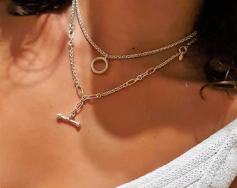 Layered Necklace Set, Set of 2 Necklace, O Ring Necklace Set