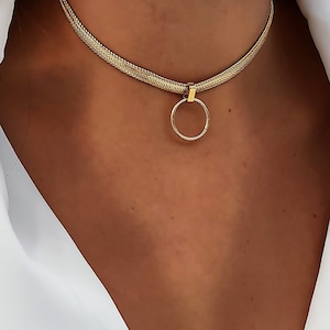 Circle Choker Necklace, O Ring Choker, Delicate Gold Choker Necklace, Dainty Choker Necklace, Gold Circle Necklace Necklace Gift For Her image 9