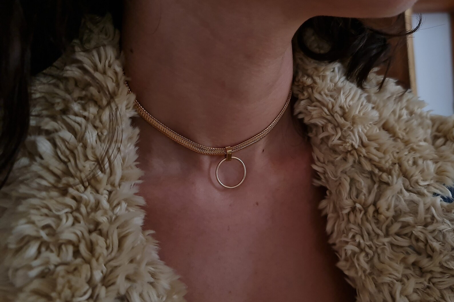 Circle Choker Necklace O Ring Choker Delicate Gold Choker Etsy