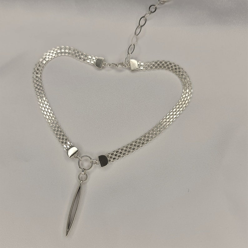 Delicate V Choker Necklace, sterling silver Day Collar for wedding, Geometric pendant Necklace, gothic, goth, punk, emo, necklace