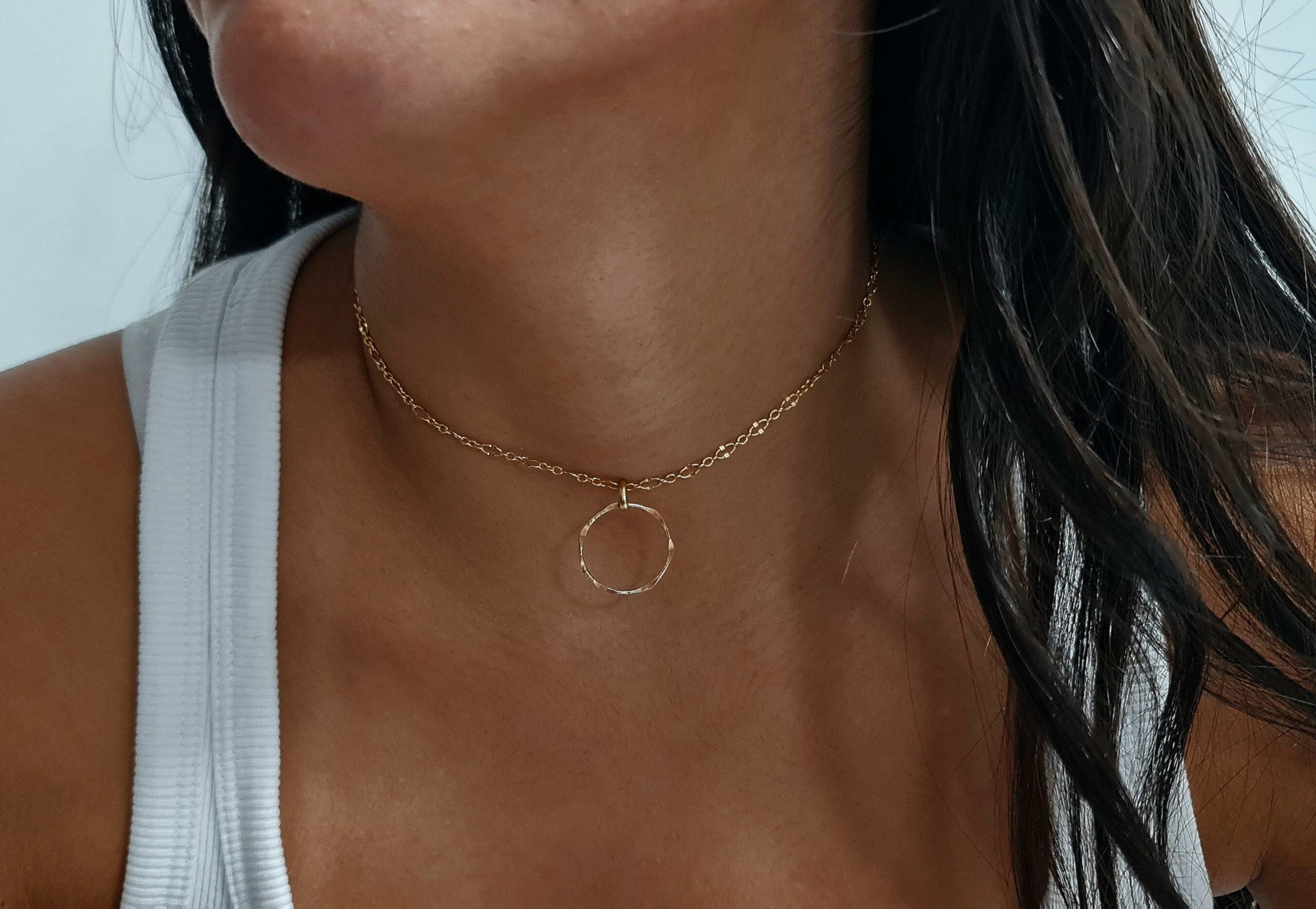 Gold Chain Choker O Ring Choker Weaved Wide Chain Choker Hoop Choker  Necklace Ring Choker Chunky Choker Choker Necklace 