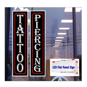 El tatuaje y la perforación llevaron las muestras de la ventana de la caja de luz de la pantalla plana 48" x 12" paquete de dos muestras