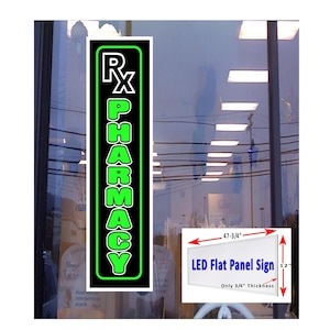 Rx Pharmacy Led panel plano caja de luz ventana signo 48 "x 12"