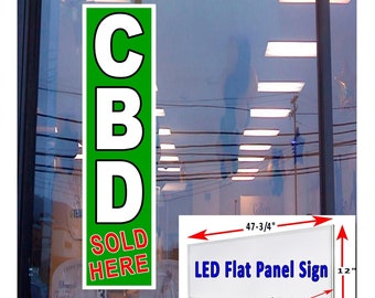 CBD Vendido aquí Letrero de ventana de caja de luz de panel plano LED 48 "x 12"