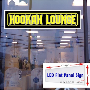 Hookah Lounge Led panel plano caja de luz ventana signo 48 "x 12"