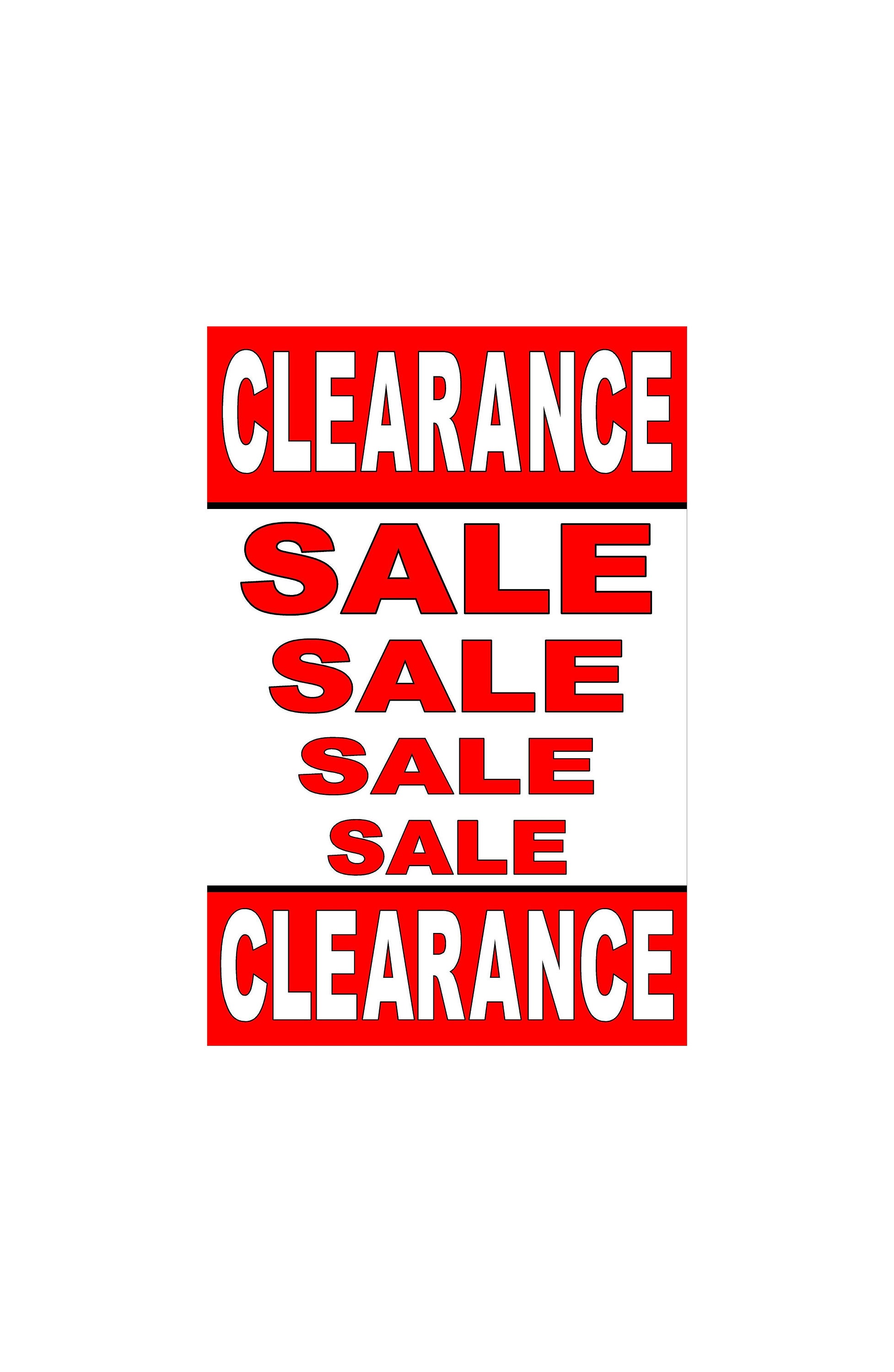 Clearance Sale Advertising Poster Sign 24x36