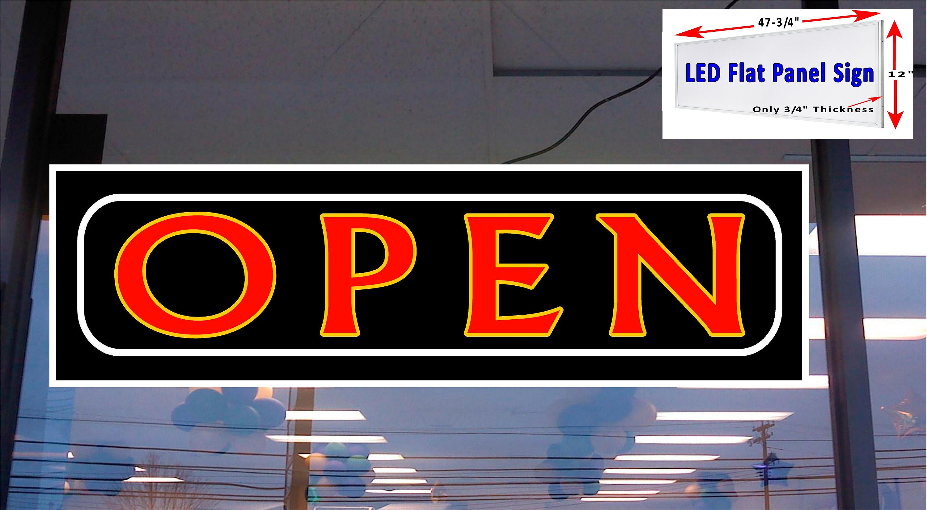 LED flat panel Light Box Sign CONSIGNMENT STORE 48x12 Window Sign