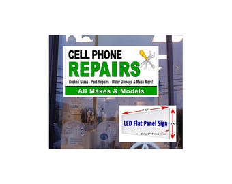 Cell Phone Repair LED Sign, All Makes Models 48x24