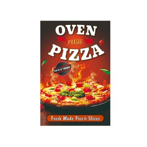Cartel publicitario de pizza fresca para horno, 24 "x 36"