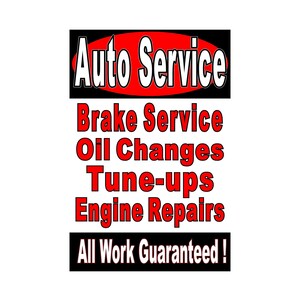Cartel publicitario de servicio automático, 24 "x 36"