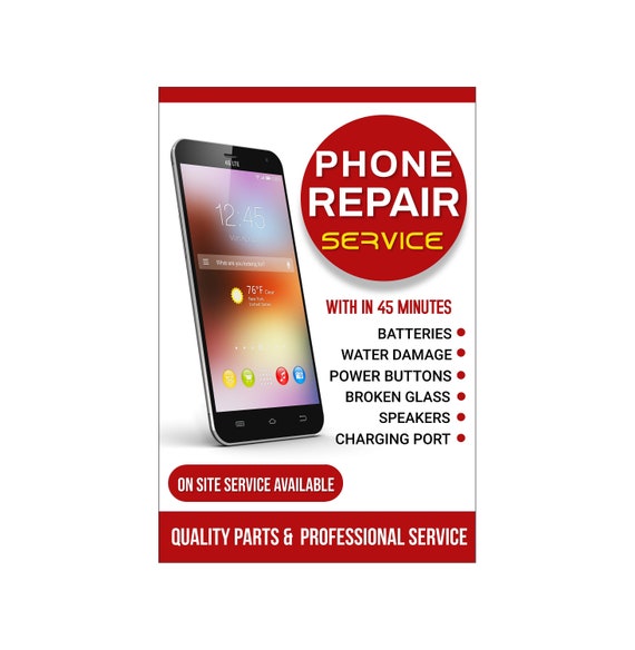 36" We Fix iPhones Sticker Cell Phone Repair Retail Store Sign 