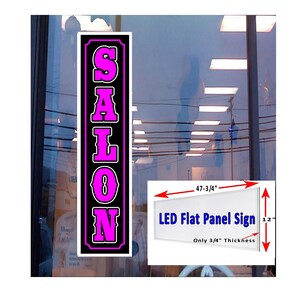 Letrero de ventana con caja de luz de panel plano Led de salón 48 "x 12"