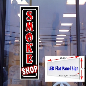 Smoke Shop Led panel plano caja de luz ventana signo 48 "x 12"