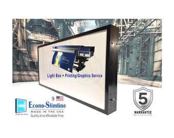 Outdoor Light Box Sign Cabinet Single Side Led Lighting Low Profile Complete with Print/Graphics 4x8