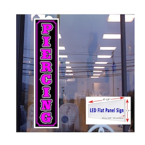 Piercing Purple Led panel plano caja de luz ventana signo 48 "x 12"