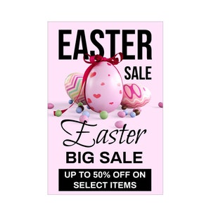 Oferta de Pascua: 10-50% de descuento en artículos seleccionados Póster publicitario Letrero de 24"x36"