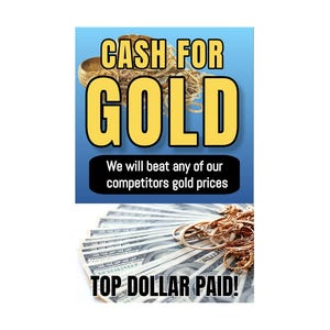 Cartel publicitario Cash for Gold de 24" x 36"