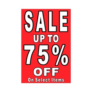 Venta 75% de descuento en cartel publicitario, 24 "x 36"
