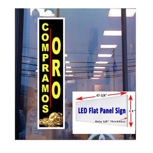 Compramos ORO (we buy gold Spanish) Caja de luz LED con panel plano para ventana, 48 "x 12"