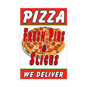 Cartel publicitario de pizza, 24.0 x 36.0 in.