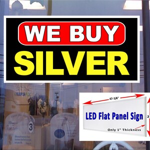 Compramos caja de luz LED plateada para ventana, letrero de 48" x 24"