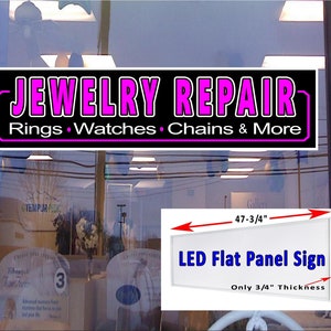 Reparación de joyería Led panel de luz caja de ventana signo 48 "x 12"