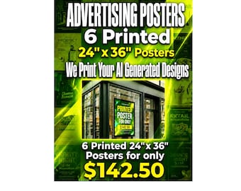 6x Advertising Poster Signs Your AI designs printed