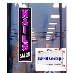 Nails Salon Led panel plano caja de luz ventana signo 48 "x 12"