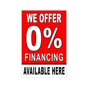 Ofrecemos 0% Financiamiento Cartel publicitario Cartel 24 "x36"