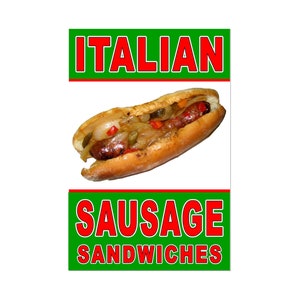Sándwiches de salchicha italiana cartel publicitario cartel 24 "x 36"