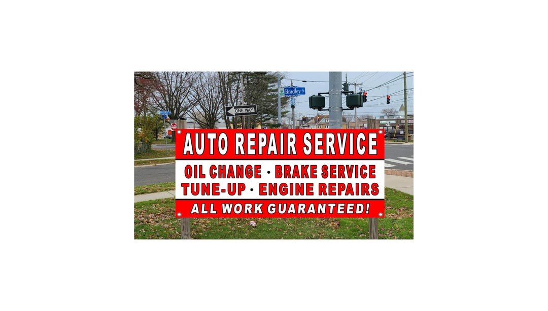 Auto Repair Service Vinyl Banner Sign - Etsy