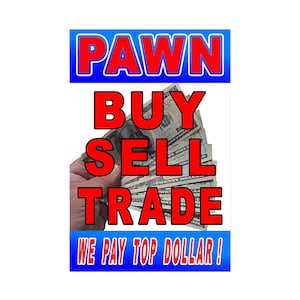Peón comprar vender comercio cartel publicitario cartel 24 "x 36"