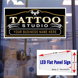 Tattoo Studio Led Panel plano caja de luz ventana signo 48 "x 24"