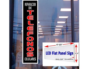 Reparación de Teléfonos Letrero de ventana con luz LED de 122 x 30 cm