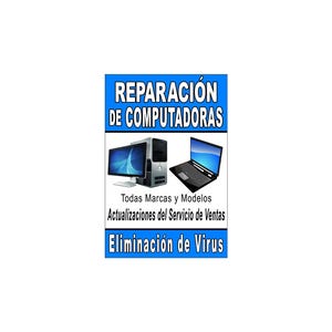 Reparacion de Computadoras (Español) Cartel publicitario de reparación de computadoras 24 "x 36"