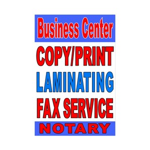 Cartel publicitario de fax laminado para copia/impresión de centro de negocios, 24 "x 36"