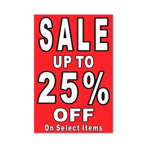 Venta 25% de descuento en cartel publicitario, 24 "x 36"