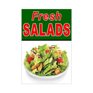 Cartel publicitario de ensaladas frescas, 24 "x 36"