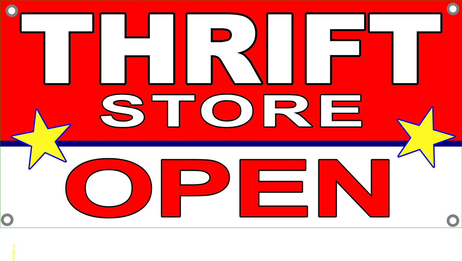 Thrift Store OPEN off Vinyl Banner Sign Etsy