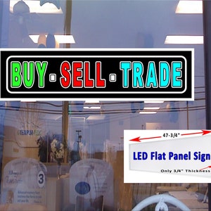 Comprar Vender Comercio Led panel plano caja de luz ventana signo 48 "x 12"